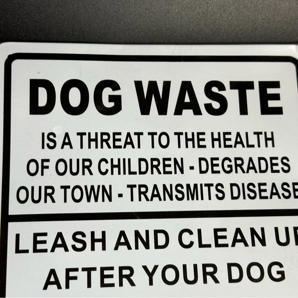 Dog Waste Clean-Up Sign - Black and White